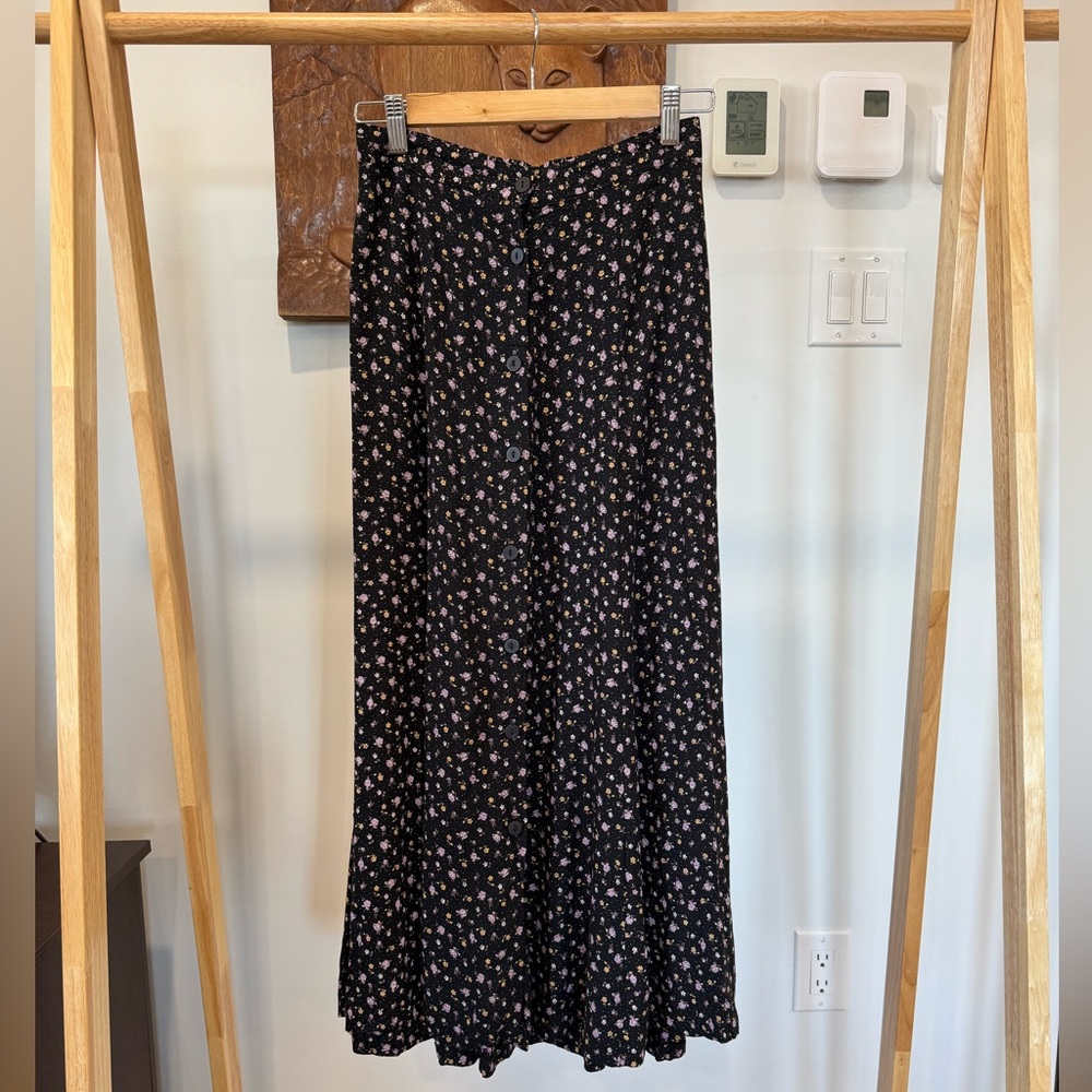 Weather Vane | Vintage button-front floral maxi skirt